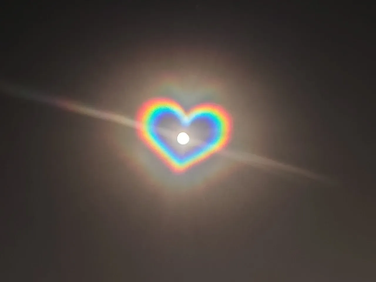 Heart shaped halo around the moon